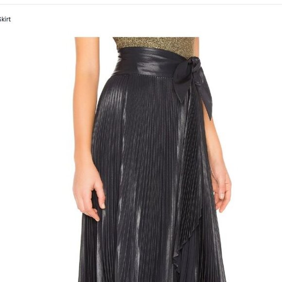 A.L.C. Eleanor Pleated High-Waist Midi Skirt in Midnight Colorway Size 2 - Picture 11 of 11